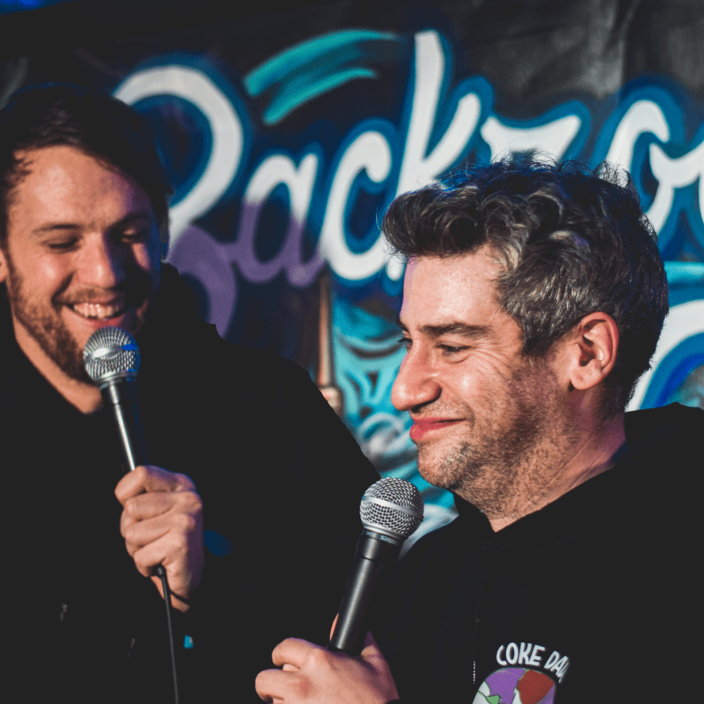 BRoom-593 Owners Ariel Kagan & Brandon Sobel on stage
