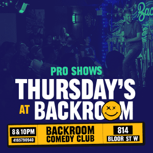 Poster for Thursday Night Comedy Shows at Backroom Comedy Club