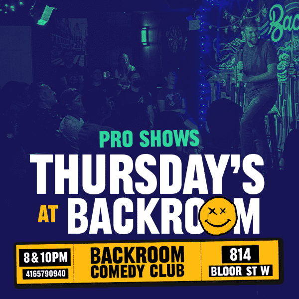 Poster for Thursday Night Comedy Shows at Backroom Comedy Club