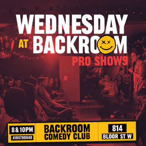 Poster for Wednesday Night Comedy Shows at Backroom Comedy Club