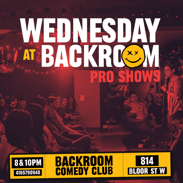 Poster for Wednesday Night Comedy Shows at Backroom Comedy Club